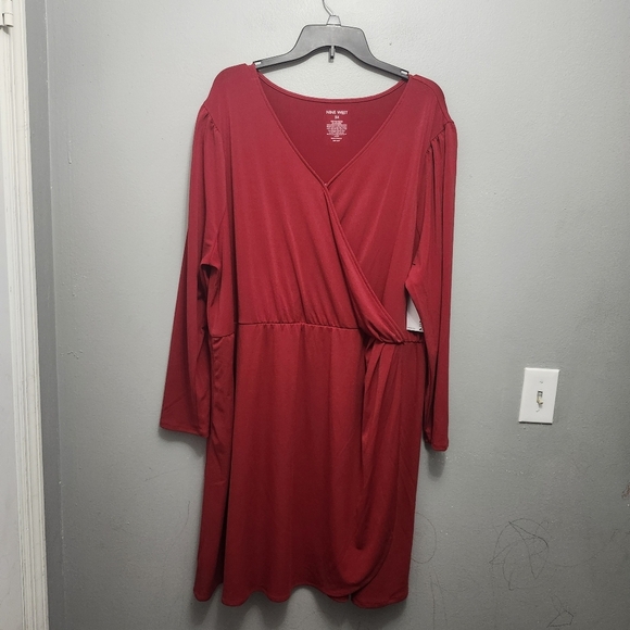 Nine West women's wrap dress size 3X red soft jersey new with tags - Picture 1 of 8